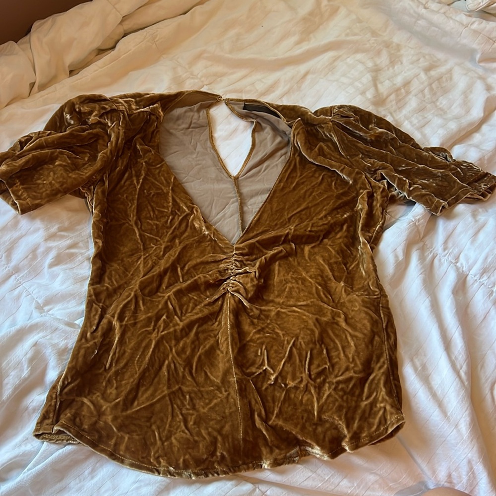 Reformation yellow/mustard/gold Fiona top